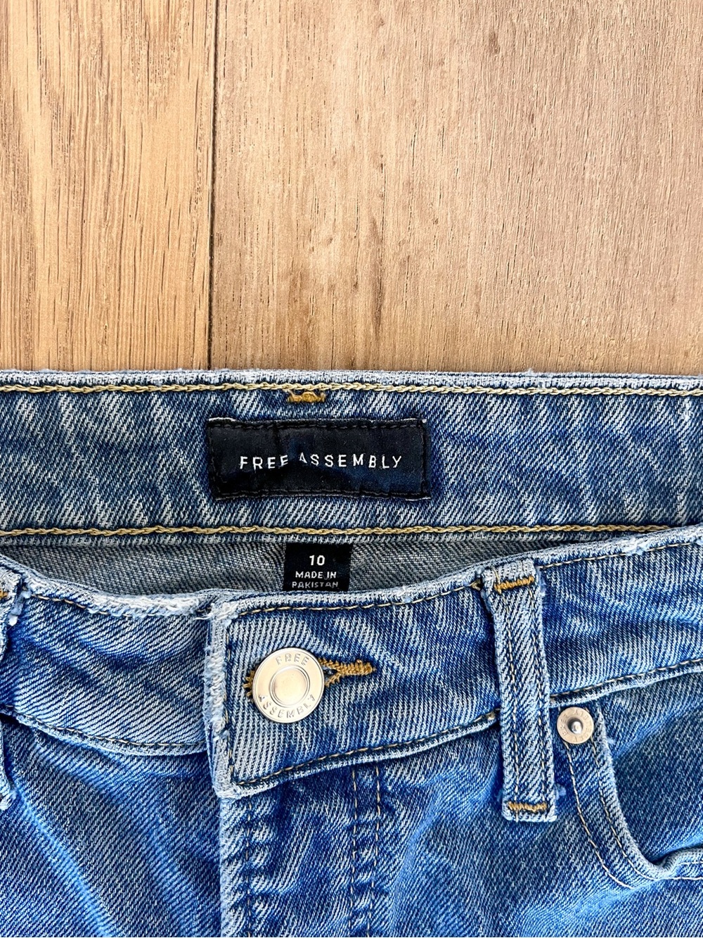 Free Assembly High Rise Raw Hem Cuffed Denim Shorts 3” / 6” Inseam - Picture 8 of 11